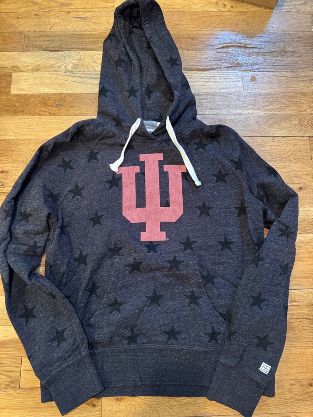 Indiana Hoosiers Grey Star Pullover Hoodie with Red IU Logo size small Tailgate